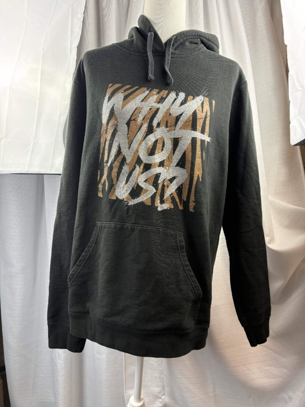 District Brand 'Why Not Us?' Black Hoodie Mens Size XL